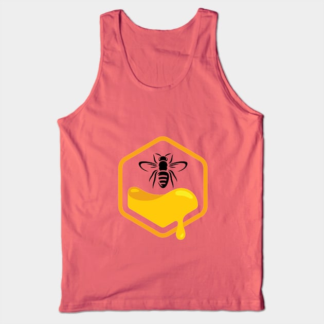 Cute Bee Making Honey, Love Bees Tank Top by 1FunLife